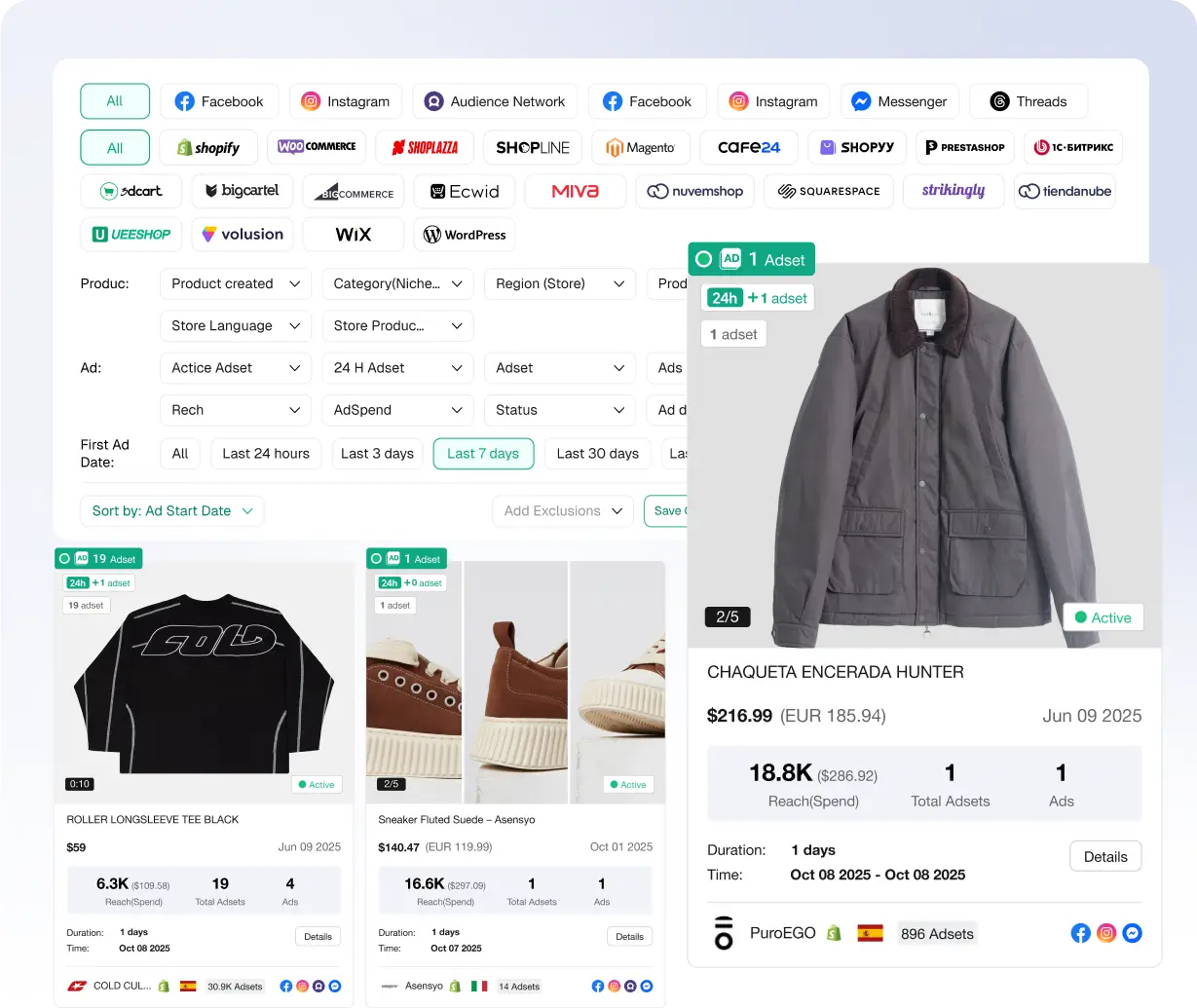 Discover Fast-Growing E-commerce Stores & Best-Selling Products