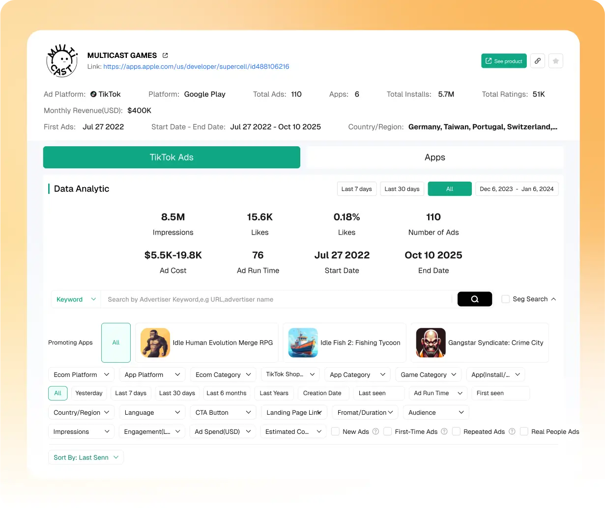 Get Developer Game Analytics Reports
