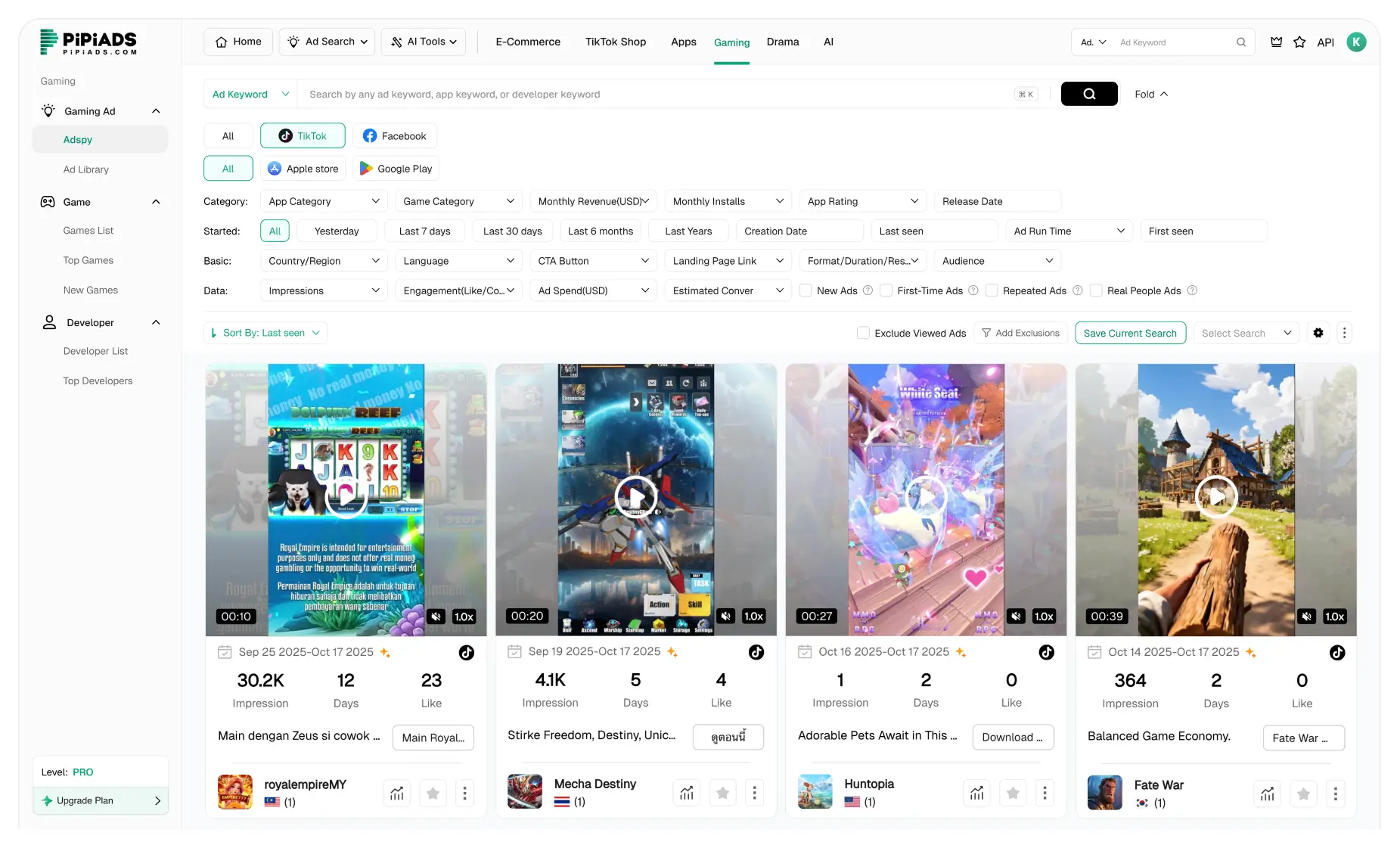 Quảng cáo trò chơi TikTok