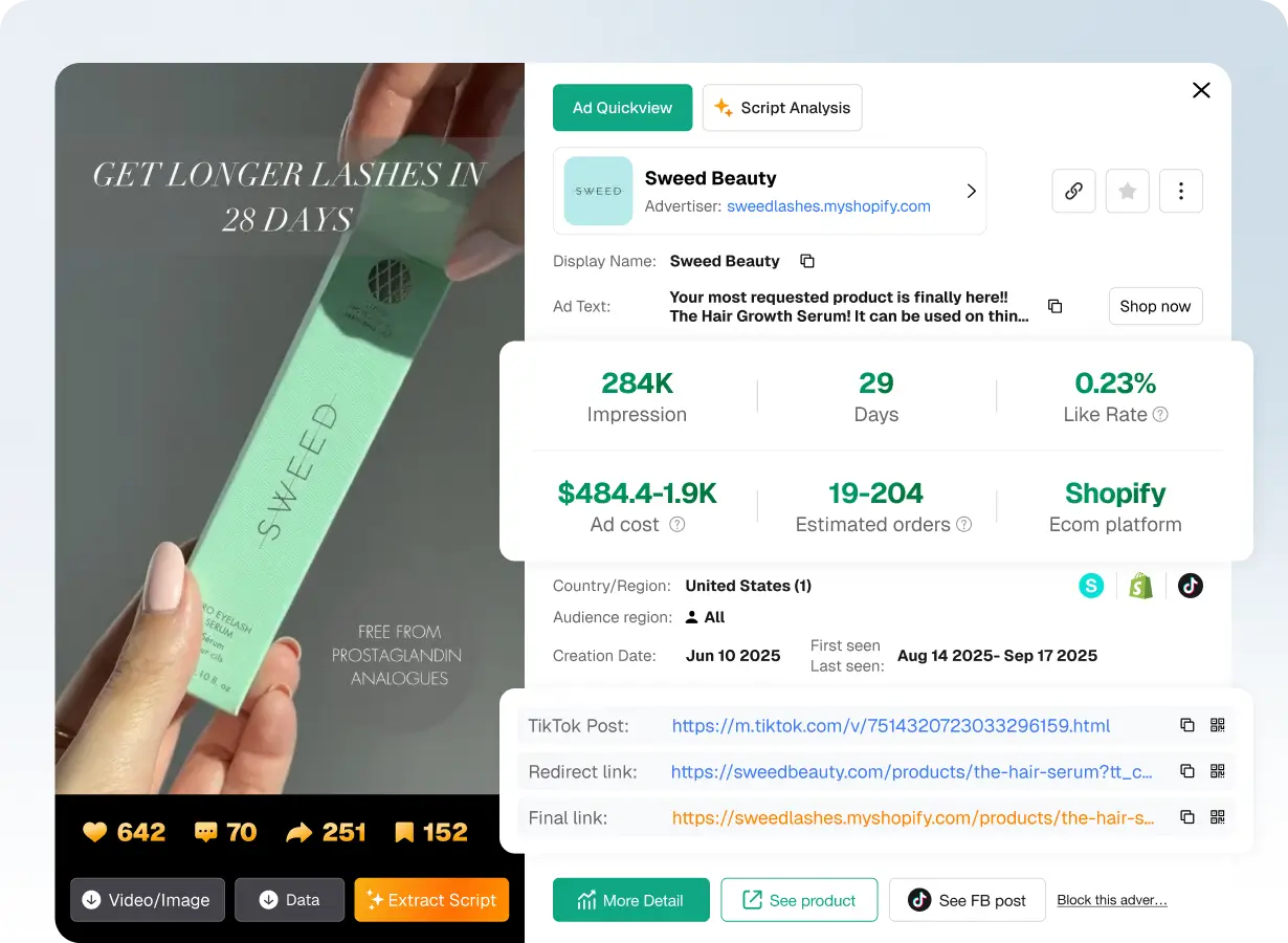 强大的广告数据分析,快速找到爆款广告